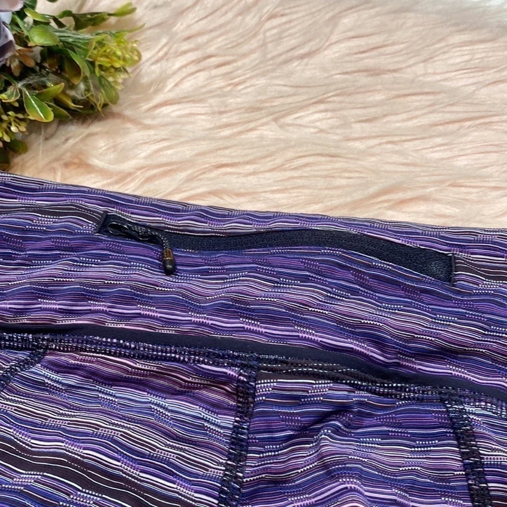 Lululemon Pace Rival Crop Leggings Spacedye Twist Ultra Violet sz 6